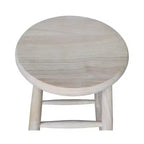 Tabouret de bar à hauteur de comptoir avec assise incurvée de 76 cm non fini – International Concepts : Bois massif, rond, sans dossier
