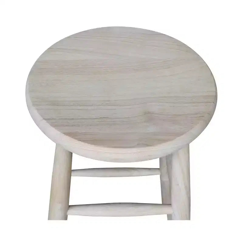 Tabouret de bar à hauteur de comptoir avec assise incurvée de 76 cm non fini – International Concepts : Bois massif, rond, sans dossier