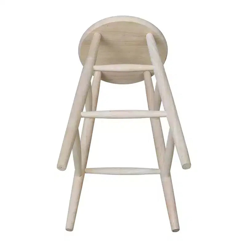 Tabouret de bar à hauteur de comptoir avec assise incurvée de 76 cm non fini – International Concepts : Bois massif, rond, sans dossier