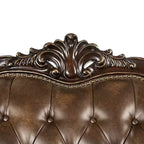 MAISONS : Intérieur + Extérieur Frazer Canapé 229,2 cm Traditionnel avec Clous Décoratifs Marron