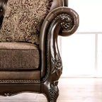MAISONS : Intérieur + Extérieur Frazer Canapé 229,2 cm Traditionnel avec Clous Décoratifs Marron