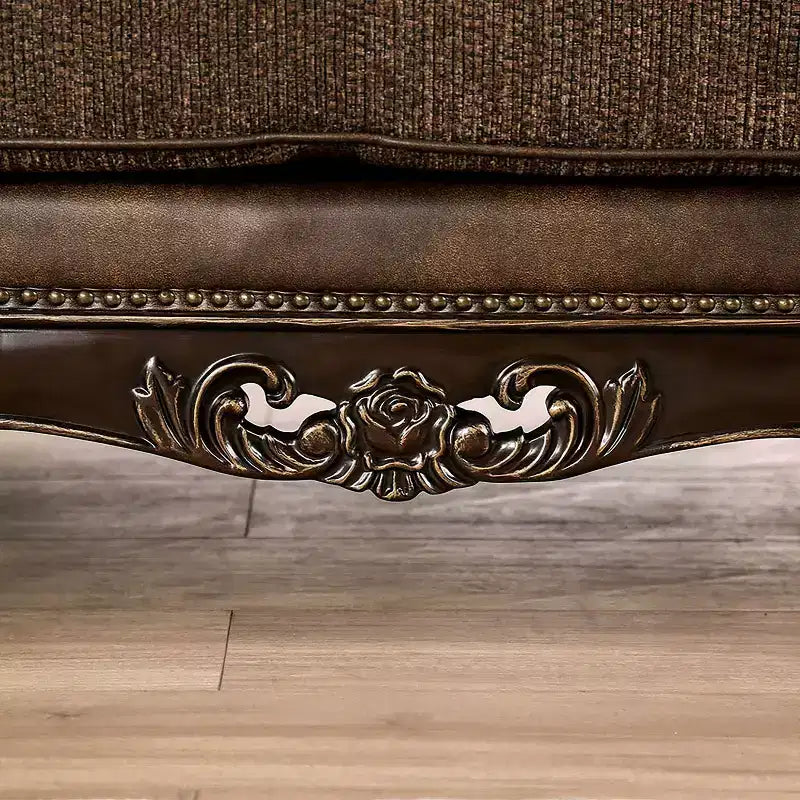 MAISONS : Intérieur + Extérieur Frazer Canapé 229,2 cm Traditionnel avec Clous Décoratifs Marron