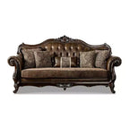 MAISONS : Intérieur + Extérieur Frazer Canapé 229,2 cm Traditionnel avec Clous Décoratifs Marron