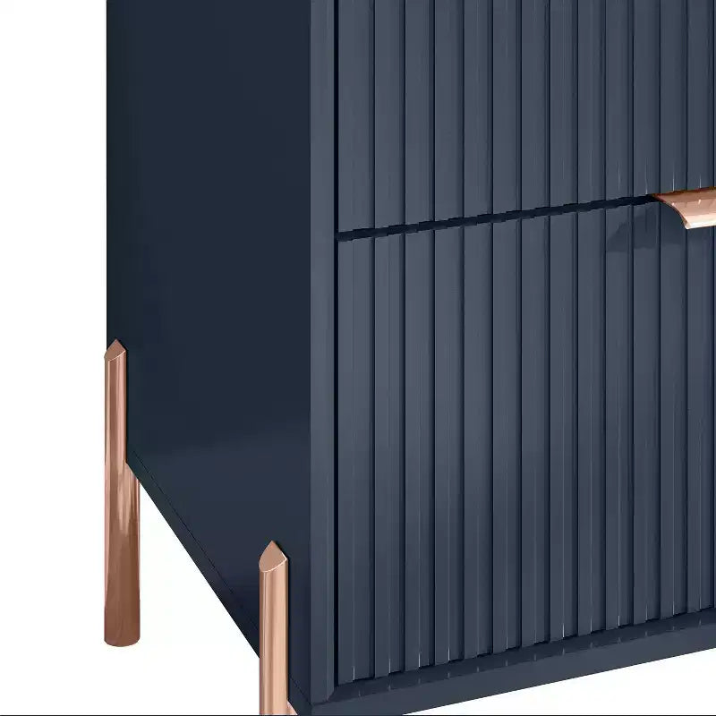 Festivo Lot de 2 tables de chevet à 3 tiroirs Style élégance moderne Bleu marine
