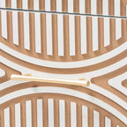 Table de chevet Louetta sculptée à contraste blanc/brun naturel de Baxton Studio