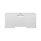 Bureau crédence en bois moderne : style exécutif, panneaux à rainures et perles, ports USB - Martin Furniture