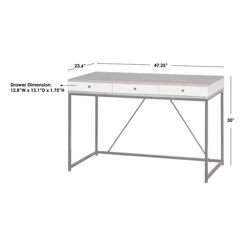 Buylateral Bureau 3 Tiroirs Chelsea Noir/Gris/Blanc