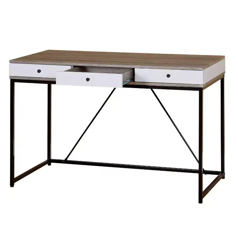 Buylateral Bureau 3 Tiroirs Chelsea Noir/Gris/Blanc