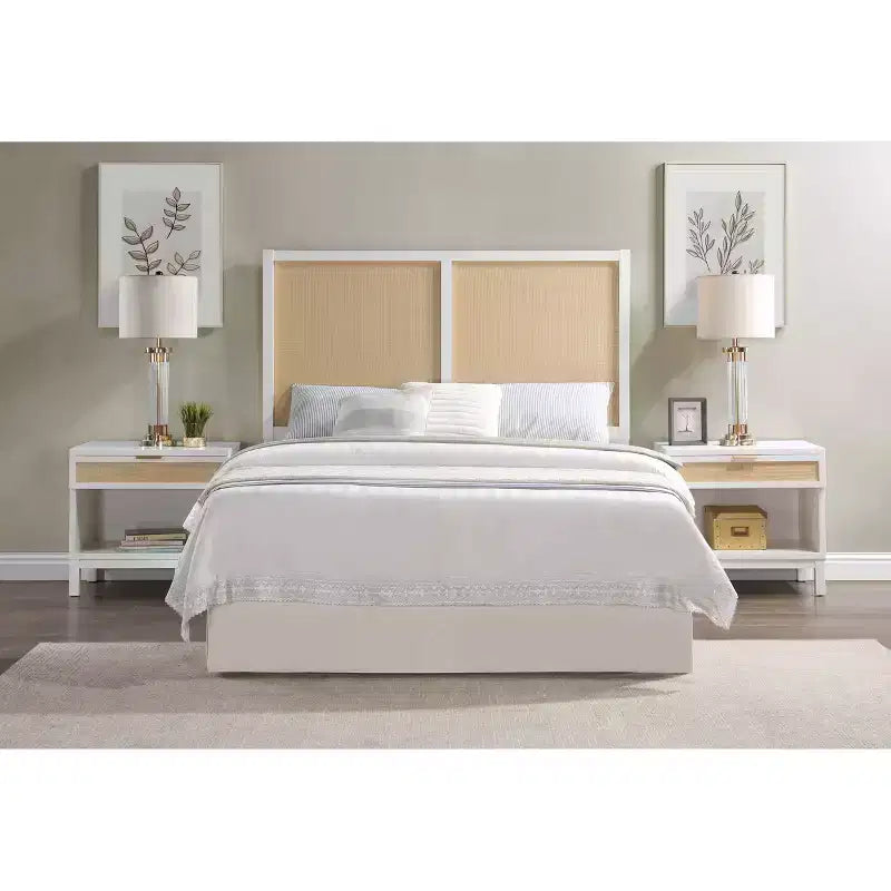 Tête de lit Queen/Full Bayport Comfort Pointe : style côtier, peuplier et MDF, hauteur réglable