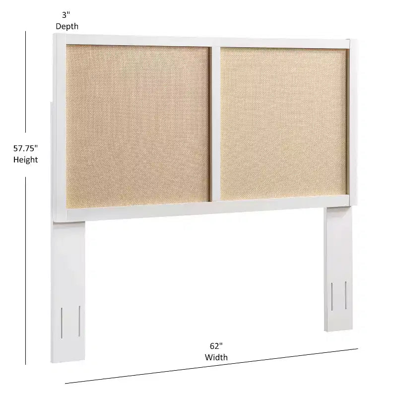 Tête de lit Queen/Full Bayport Comfort Pointe : style côtier, peuplier et MDF, hauteur réglable