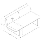 Banc mi-siècle rembourré en tissu texturé Mushroom Weave avec dossier - Hearth & Hand™ avec Magnolia