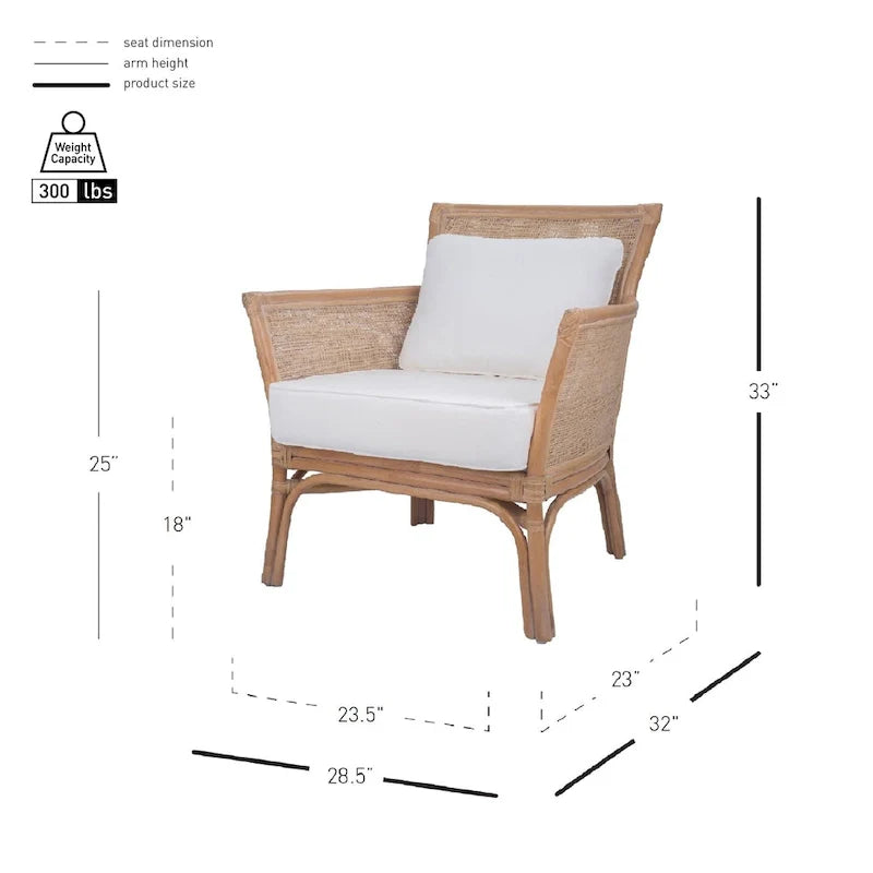 Fauteuil d'appoint en rotin Tatum