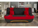 Canapé 3 places convertible avec espace de rangement - bicolore anthracite / rouge - en tissu de qualité EWIN