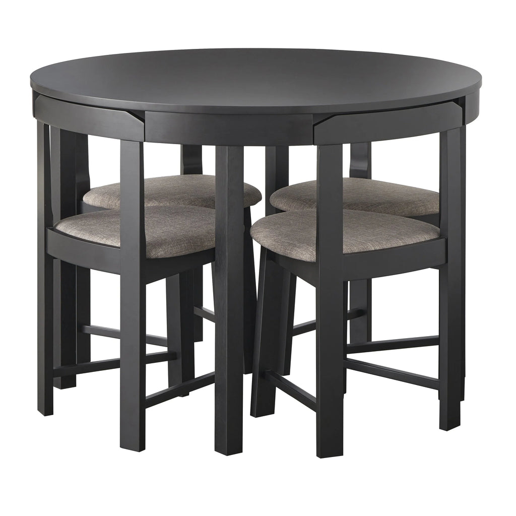 Ensemble de salle à manger rond compact 5 pièces Harrisburg Tobey