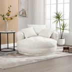 Fauteuil arrondi type « lazy sofa » – Blanc/Bleu/Gris/Jaune/Orange/Rose fuchsia/Bleu marine/Vert, modèle une ou deux places