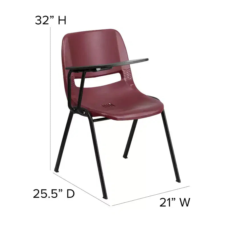 Chaise ergonomique Flash Furniture avec tablette rabattable à droite