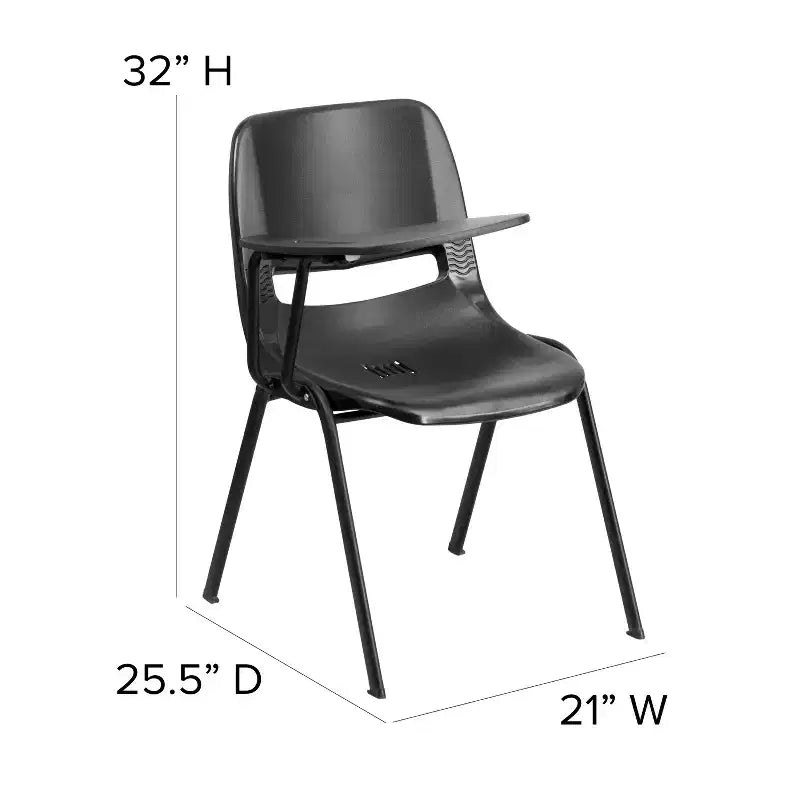 Chaise ergonomique Flash Furniture avec tablette rabattable à droite