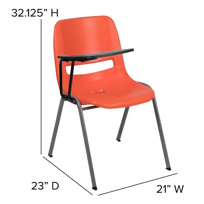 Chaise ergonomique Flash Furniture avec tablette rabattable à droite