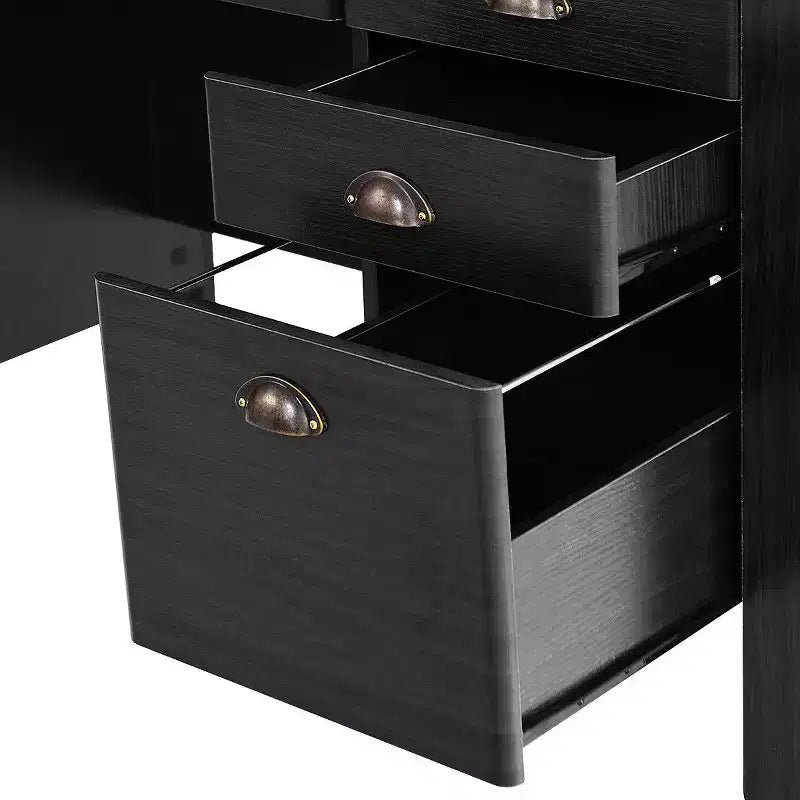 Costway Bureau d'ordinateur PC Portable Table d'écriture Poste de travail Meuble d'étude Étudiant Noir