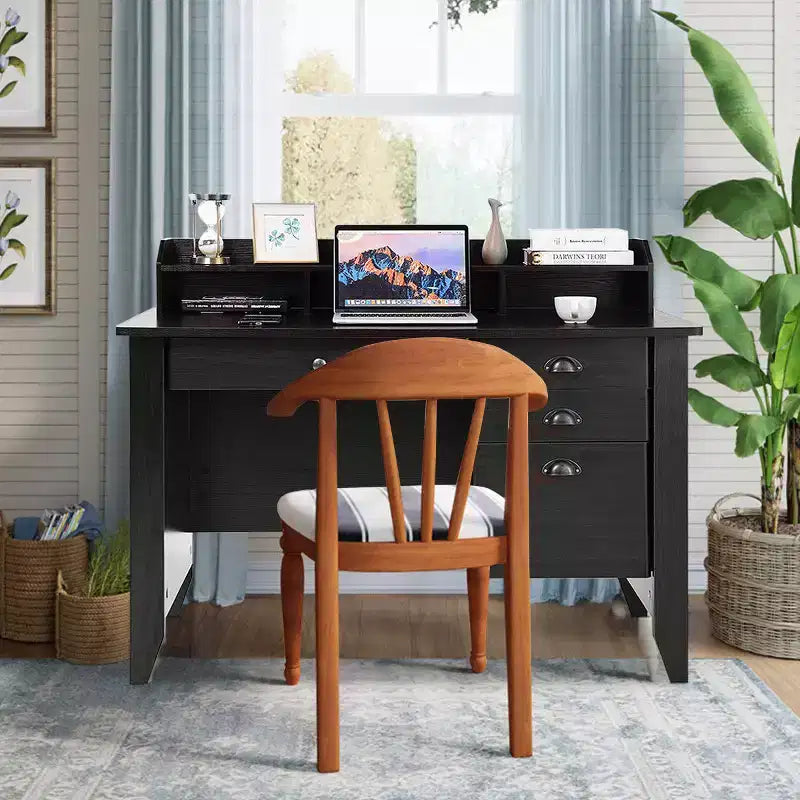 Costway Bureau d'ordinateur PC Portable Table d'écriture Poste de travail Meuble d'étude Étudiant Noir