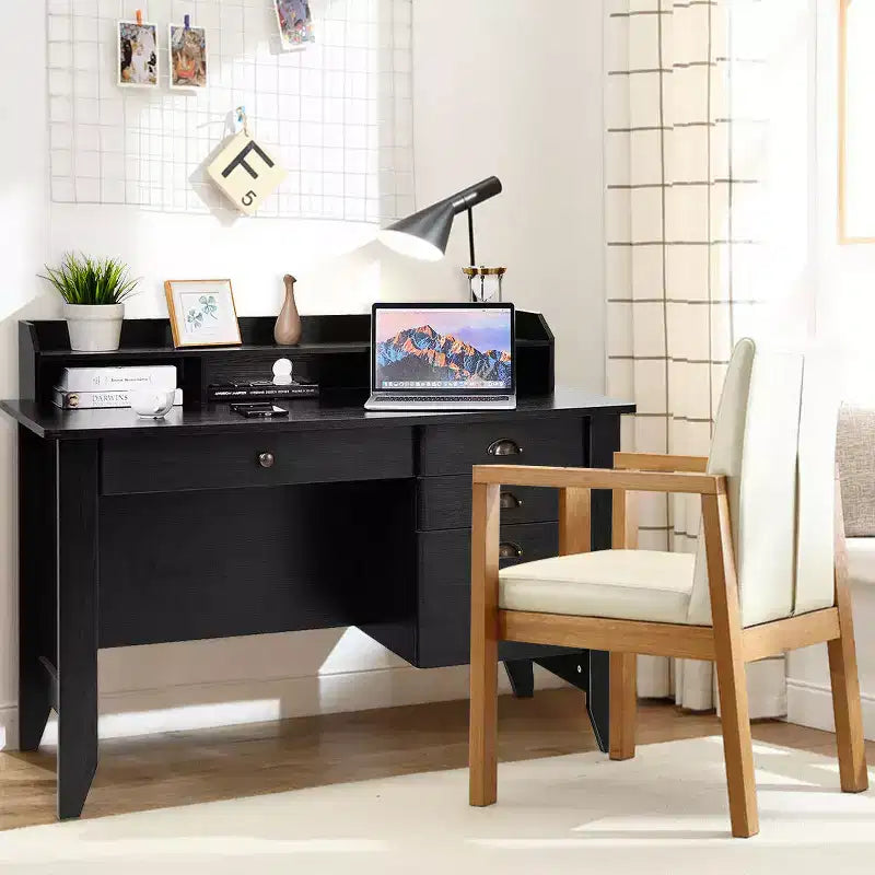 Costway Bureau d'ordinateur PC Portable Table d'écriture Poste de travail Meuble d'étude Étudiant Noir