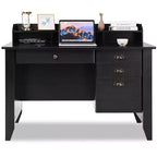 Costway Bureau d'ordinateur PC Portable Table d'écriture Poste de travail Meuble d'étude Étudiant Noir