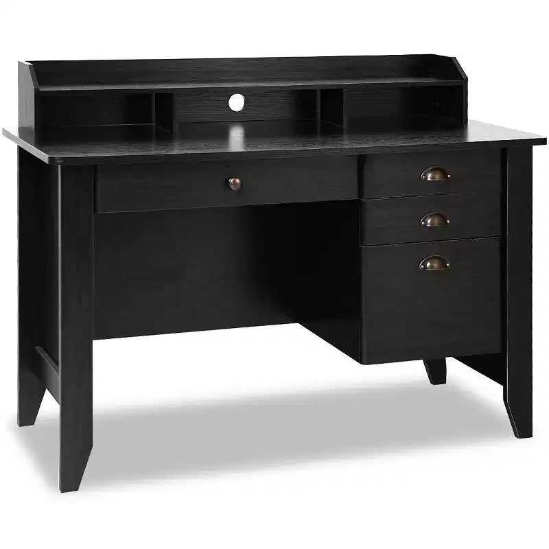Costway Bureau d'ordinateur PC Portable Table d'écriture Poste de travail Meuble d'étude Étudiant Noir
