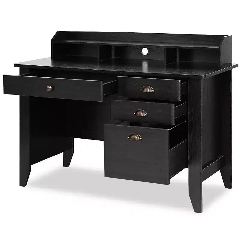 Costway Bureau d'ordinateur PC Portable Table d'écriture Poste de travail Meuble d'étude Étudiant Noir