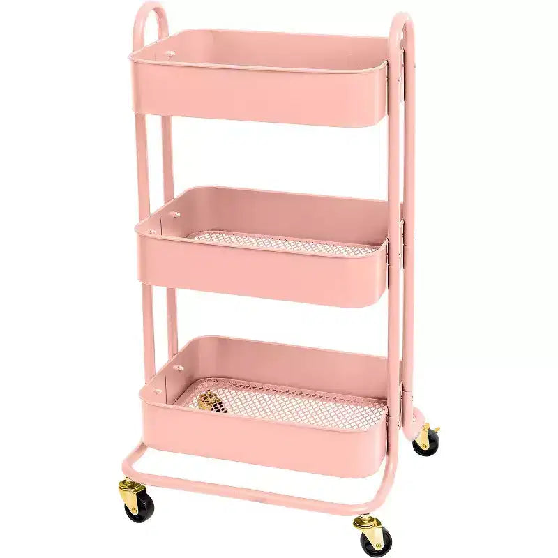Chariot de rangement We R A La Cart avec poignées - Rose