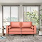 Costway Causeuse moderne 2 places avec 2 traversins et poches de rangement latérales Gris/Rouge