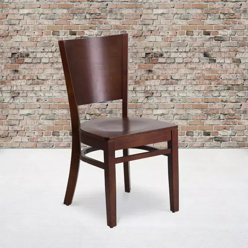 Chaise de restaurant en bois à dossier plein Flash Furniture 4 unités de la série Lacey