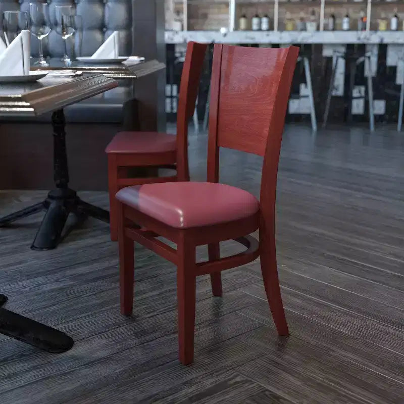 Chaise de restaurant en bois à dossier plein Flash Furniture 4 unités de la série Lacey