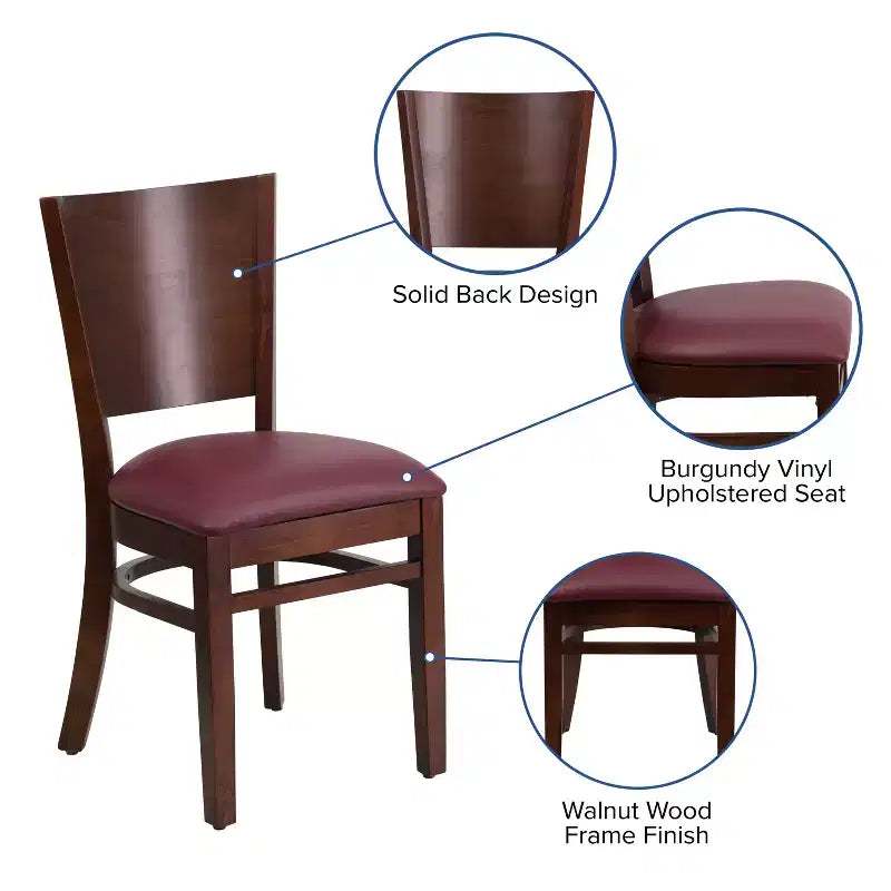 Chaise de restaurant en bois à dossier plein Flash Furniture 4 unités de la série Lacey
