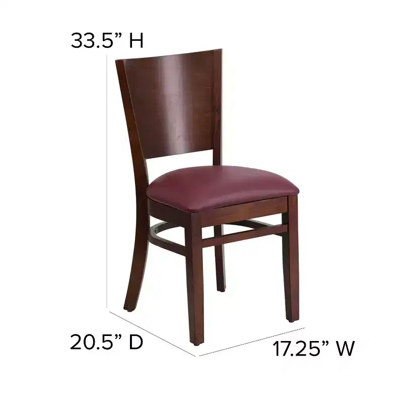 Chaise de restaurant en bois à dossier plein Flash Furniture 4 unités de la série Lacey