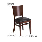 Chaise de restaurant en bois à dossier plein Flash Furniture 4 unités de la série Lacey