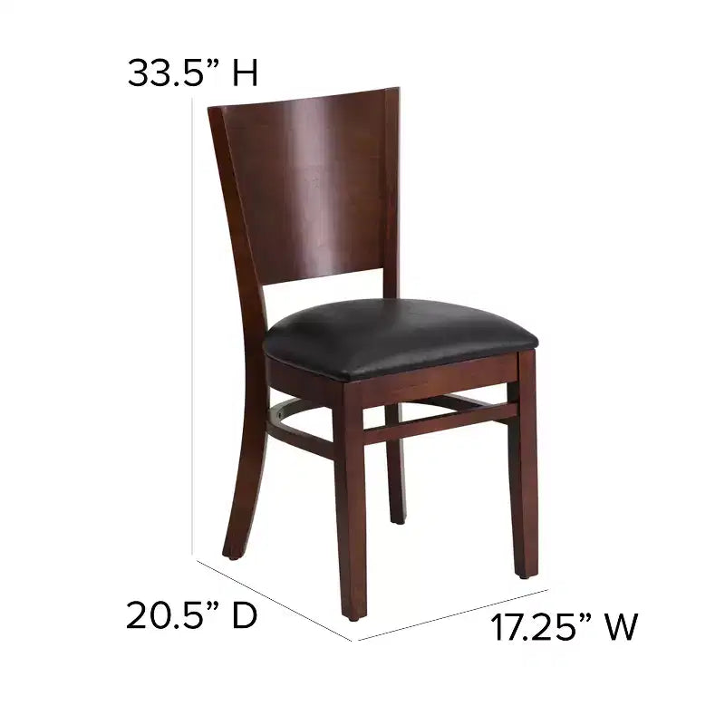 Chaise de restaurant en bois à dossier plein Flash Furniture 4 unités de la série Lacey