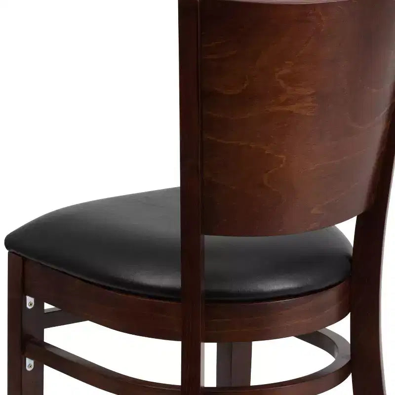 Chaise de restaurant en bois à dossier plein Flash Furniture 4 unités de la série Lacey