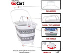 dbest products Chariot de courses pliable, panier à linge pliable sur roulettes, caddie pliable, panier à linge pop-up en plastique, fourre-tout