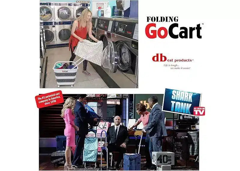 dbest products Chariot de courses pliable, panier à linge pliable sur roulettes, caddie pliable, panier à linge pop-up en plastique, fourre-tout