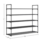 Étagère à chaussures Home-Complete à 5 niveaux pour 25 paires, noire