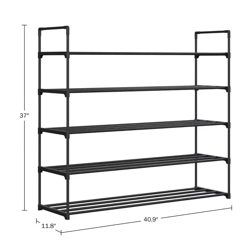 Étagère à chaussures Home-Complete à 5 niveaux pour 25 paires, noire