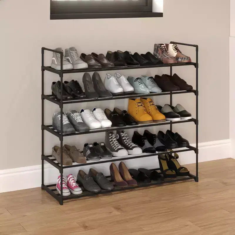 Étagère à chaussures Home-Complete à 5 niveaux pour 25 paires, noire