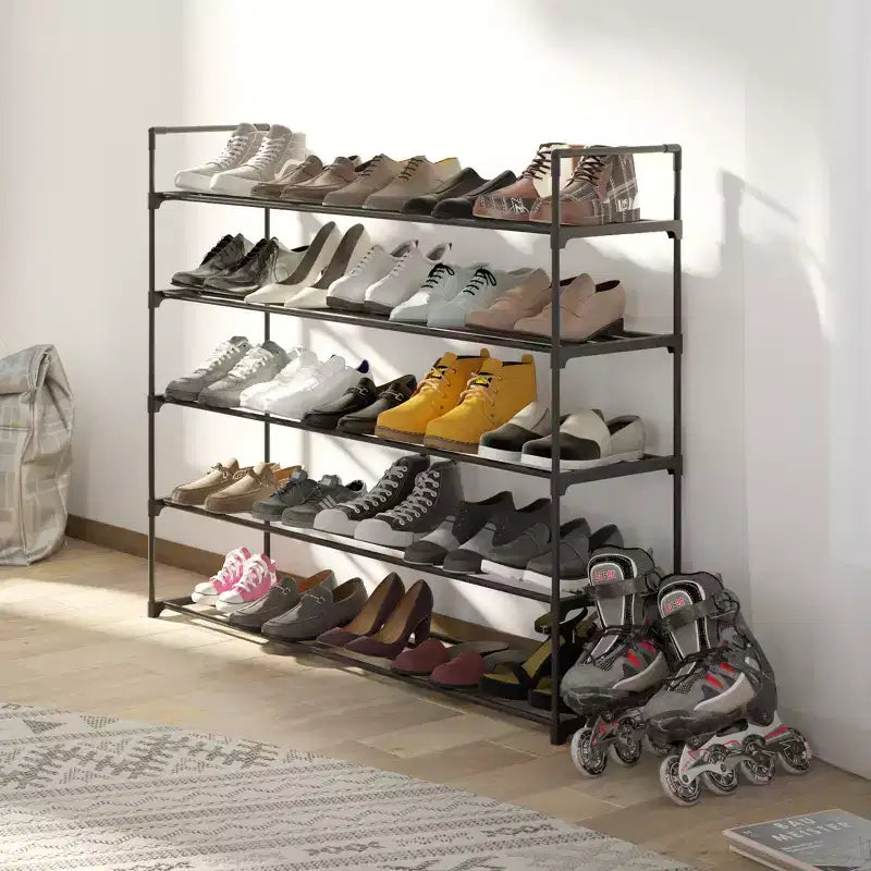 Étagère à chaussures Home-Complete à 5 niveaux pour 25 paires, noire