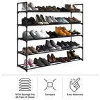 Étagère à chaussures Home-Complete à 5 niveaux pour 25 paires, noire