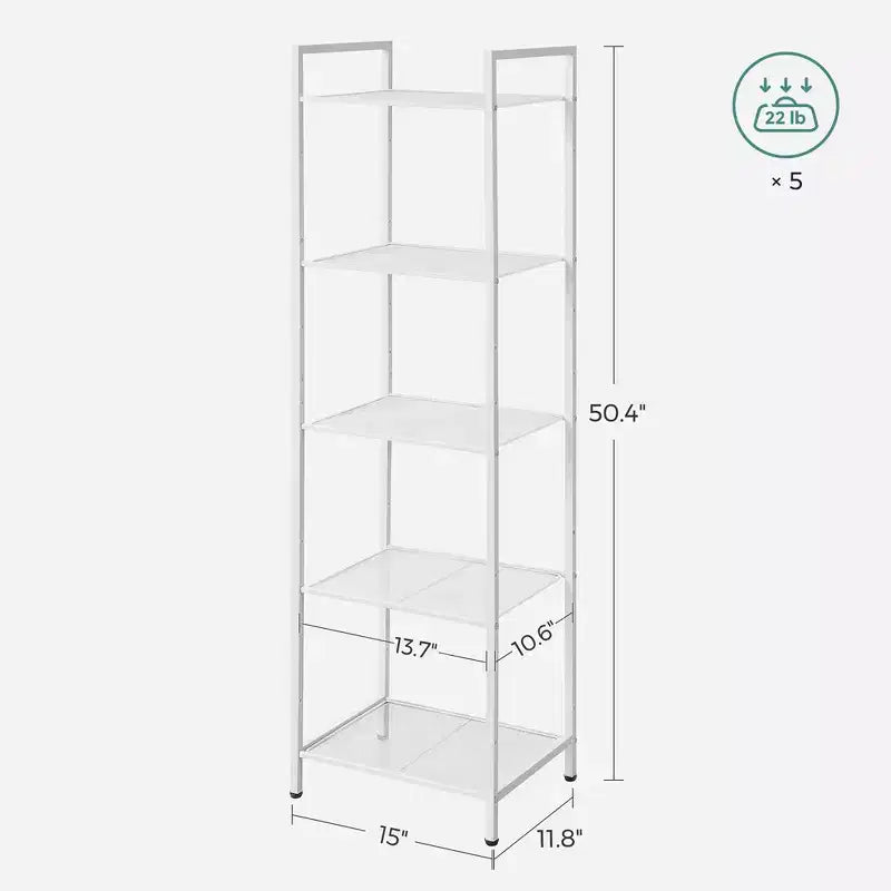 SONGMICS Étagère de Rangement pour Salle de Bain, Support Extensible en Acier pour Plantes avec Étagère Réglable