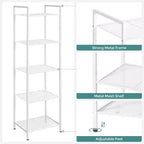 SONGMICS Étagère de Rangement pour Salle de Bain, Support Extensible en Acier pour Plantes avec Étagère Réglable