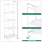 SONGMICS Étagère de Rangement pour Salle de Bain, Support Extensible en Acier pour Plantes avec Étagère Réglable
