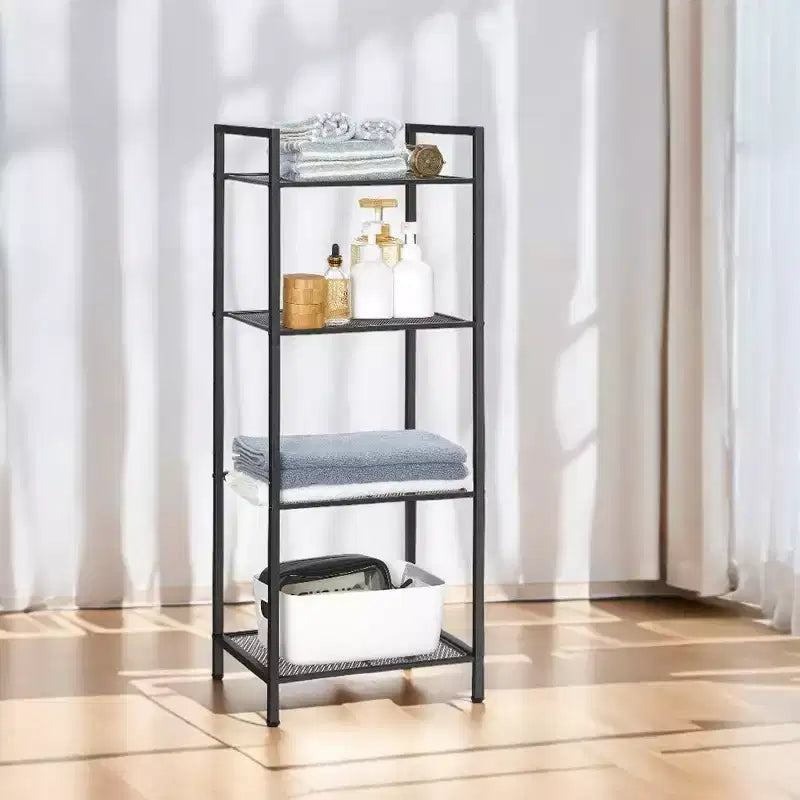 SONGMICS Étagère de Rangement pour Salle de Bain, Support Extensible en Acier pour Plantes avec Étagère Réglable