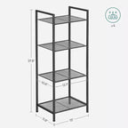 SONGMICS Étagère de Rangement pour Salle de Bain, Support Extensible en Acier pour Plantes avec Étagère Réglable