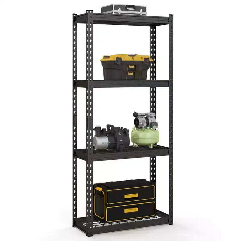 Costway Étagère métallique à 4 niveaux 1/2/3/4 PCS, robuste, avec pieds antidérapants, Noir